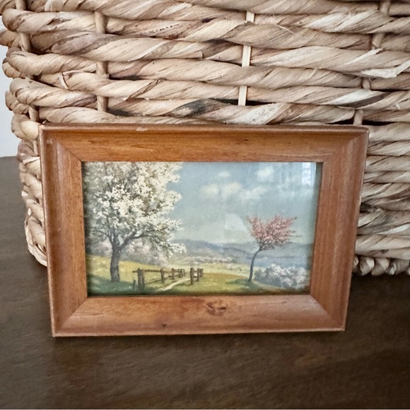 Set 3 Vintage Framed Landscape Prints Hand Painted Pictures Wall Decor MCM - Picture 3 of 16